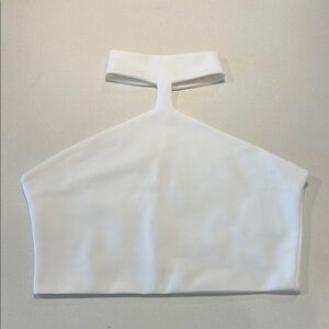 Zara White Sleeveless choker Crop Top